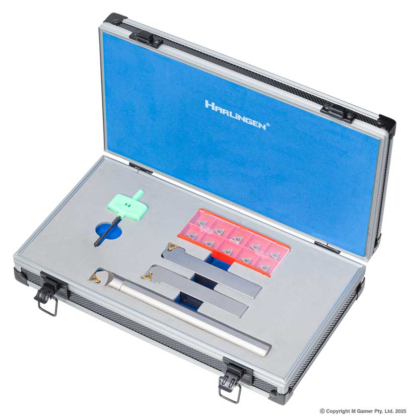 3 Piece Indexable Nickel Plated Positive Rake Lathe Tool Set - 16mm